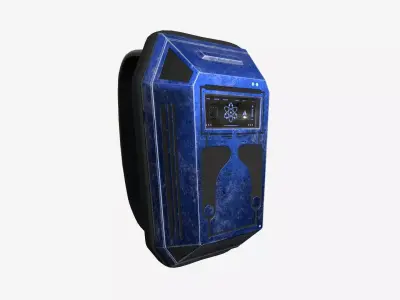 SciFi Backpack E06 Blue - Fashion Character Design Low-poly 3D model