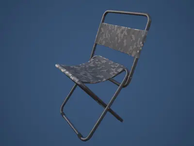 Stylized Fishing Chair Low-poly 3D model