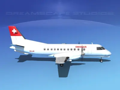 SAAB SF340 Swiss Air 3D model