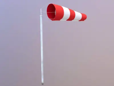 Windsock Animated Low-poly 3D model