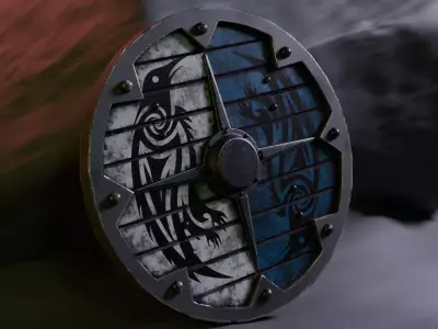 Assassins Creed Valhalla Raven Clan Shield Low-poly 3D model