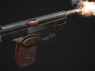 Pistol Makarov Low-poly 3D model