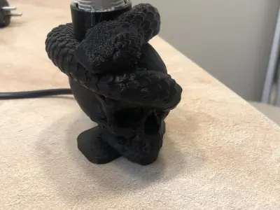 Sons of anarchy lithophane lamp with skulls and snakes 3D print model