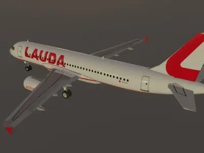Lauda airlines airbus a320-214 low poly 3D Model  Low-poly 3D model