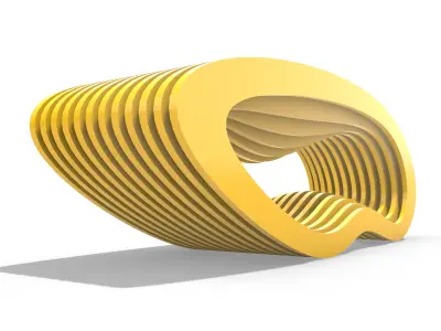 Alien Wavy SciFi Table 3D model