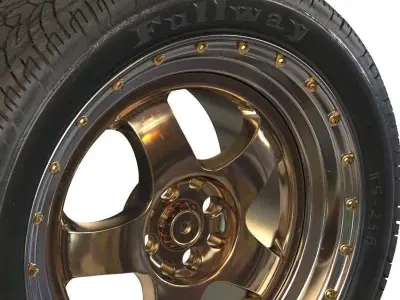 RimCar03 set of wheels 3D model