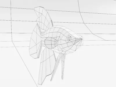 Red betta fish low poly 3d model  Low-poly 3D model