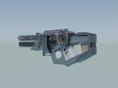 Sci-Fi Shotgun - Massive Shooter Low-poly 3D model