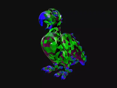 Crystal Parrot Low-poly 3D model