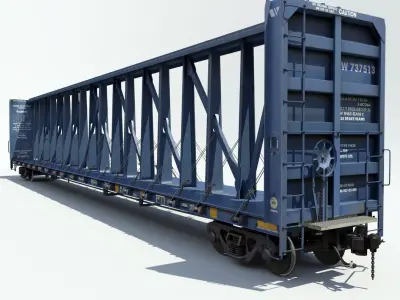 Centerbeam Flat Car 3D model