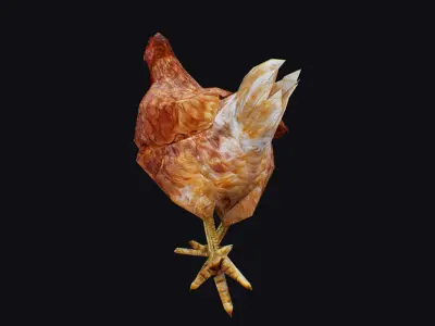 Chicken Roaster Farm Bird Animated Animal Village Birds Poultry Low-poly 3D model