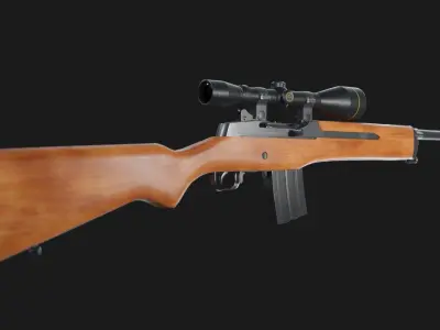 Ruger Mini-14 Ranch Rifle - Game Asset Free low-poly 3D model