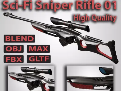 Sci-Fi Sniper Rifle 03 3D model