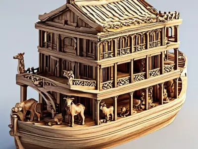 Noahs Ark LowPoly 3D Model Low-poly 3D model