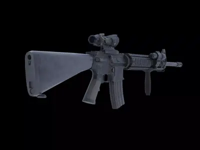 Tactical M16A4 M4 Assault Rifle Variant Game Ready Low-poly 3D model