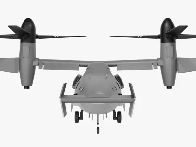 Military Tiltrotor Transport Aircraft 3D model