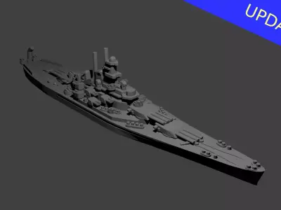 US Battleship USS Indiana Free 3D print model