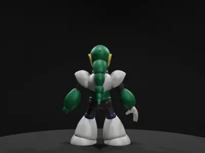 Snakeman robot Low-poly 3D model