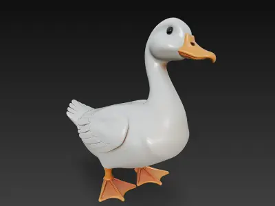 Duck Realistic 3D Model Basic - Low Poly Realistic Low-poly 3D model