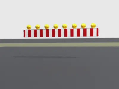 Construction Barrier 6 with animated lights 600-36 250x2400mm Low-poly 3D model