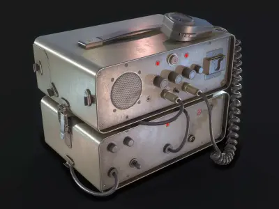 Military Ham Radio Low-poly 3D model