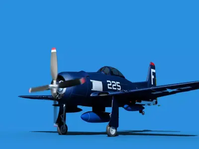 Grumman F8F-2 Bearcat V05 3D model