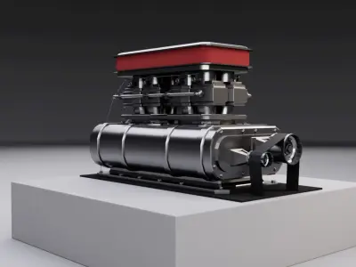 Supercharger type E Low-poly 3D model