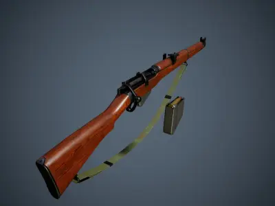 British WW2 Weapons pack - Lee Enfield - STEN - BREN machine gun Low-poly 3D model