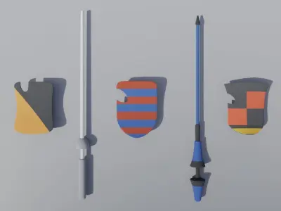 Low-poly Medieval Weapons Low-poly 3D model