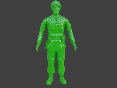 Rigged Green Army Men  Low-poly 3D model