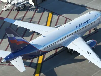 Sukhoi Superjet 100 with Saberlets 3D model