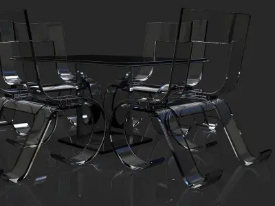 Dining table set Free 3D model buy