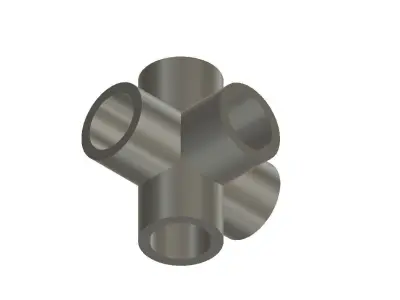 3D Printed Model 5-Way Half Inch Pipe Connector Free 3D print model