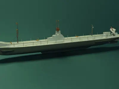 SMS U1 u boat Tex Low-poly 3D model