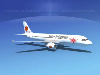 Airbus A320 LP Eintracht Frankfurt Low-poly 3D model