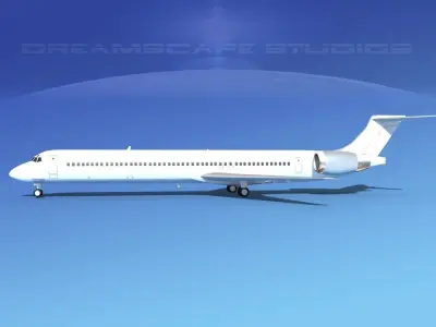 McDonnell Douglas MD83 Unmarked 1 3D model