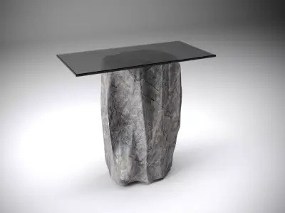 Minimal Rock Table Free low-poly 3D model