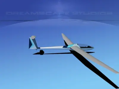 Glaser Dirks DG-200 17 Mtr Sailplane V03 3D model