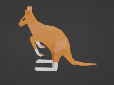  kangaroo low poly 3D model