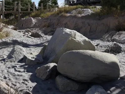  Smooth Beach Rock Cluster Model 