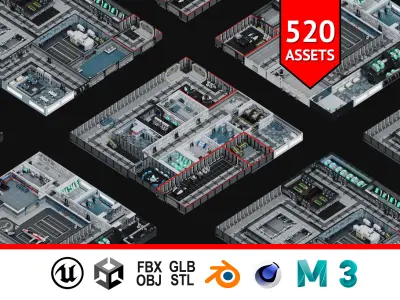 Base 1 Low-poly 3D model