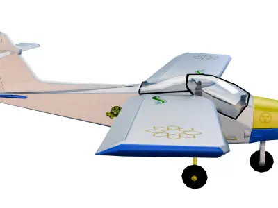 Safari Plane - Medium Poly Game-Ready 3D Model Low-poly 3D model