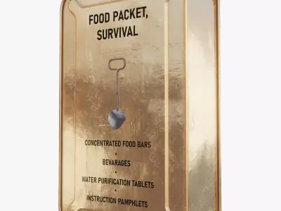 US MRE 1962 Food Packet PBR Low-poly 3D model