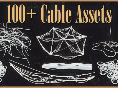 Complete Cable Asset Pack Low-poly 3D model