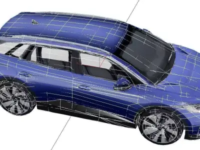 Volkswagen ID4 Low Poly Electric SUV Vehicle Model Low-poly 3D model