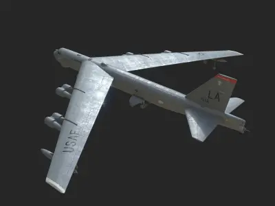 USA Air Force B52H Stratofortress strategic bomber Low-poly 3D model