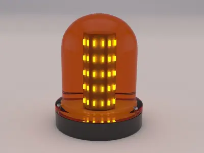 Warning Light Blue Orange Red Low-poly 3D model