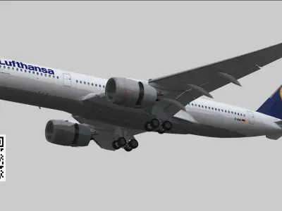 Airbus A350-900 XWB Lufthansa D-AIXA Low-poly 3D model