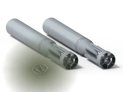 Russian avia bomb AO 25 33 and AO 25 30 submunition moulage 3D model