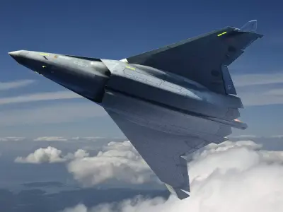 China SAC J50 sixth-generation stealth fighter Low-poly 3D model